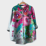 Magdalena - Blouse pour femmes faite à la main avec un design floral