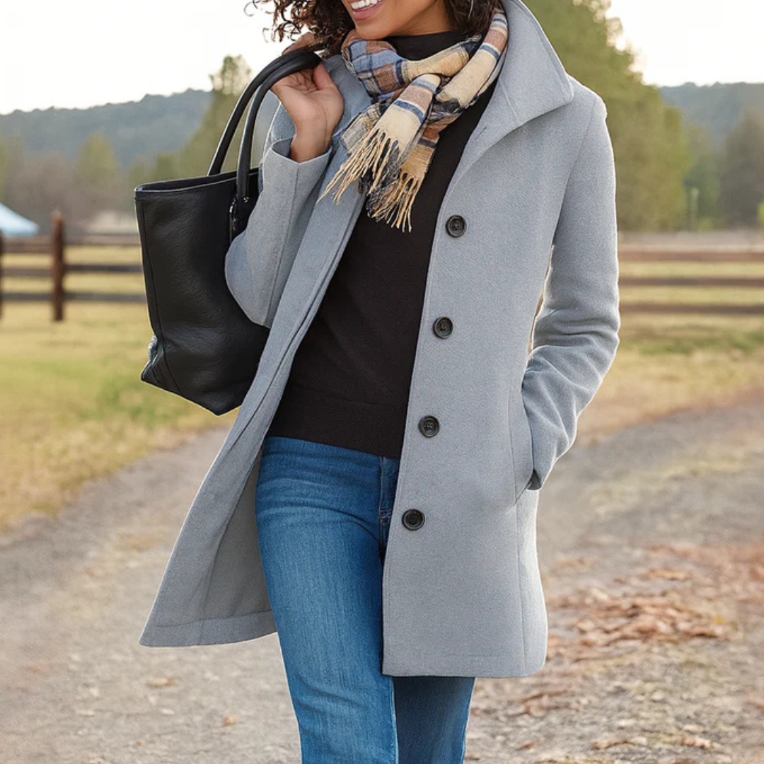 Régine | Manteau d'hiver classique avec patte de boutonnage