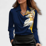 Meli - Blouse brillante avec col froncé