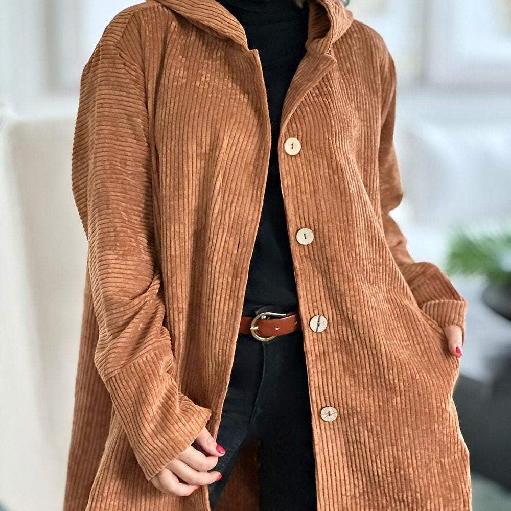 Cordia | Veste en velours côtelé confortable avec capuche