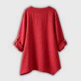 Rosmarie™ | Blouse en lin avec décolleté en V et boutonnière