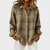Danielle | Cardigan à carreaux mauve