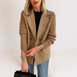 Brigitte | Veste camel à manches en tricot