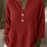 Colette | Henley en maille gaufrée Chemisier