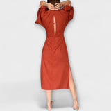 Holly - Robe décontractée avec décolleté en V et nœud