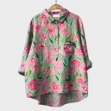 Magdalena - Blouse pour femmes faite à la main avec un design floral