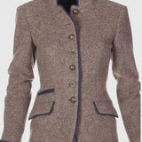 Catherine | Veste à col montant prune