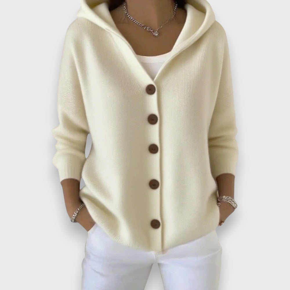 Anne | Cardigan à capuche et boutons