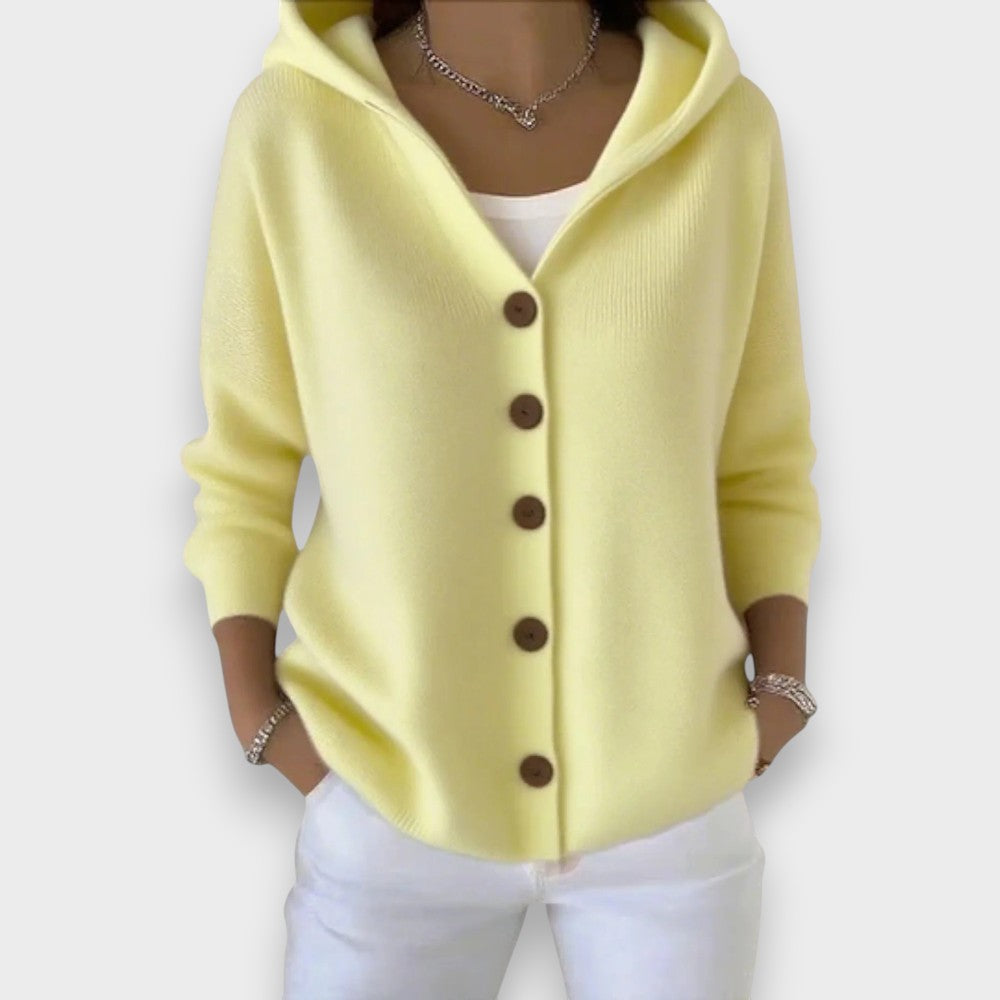 Anne | Cardigan à capuche et boutons