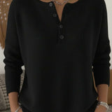 Anne | Pull en maille col Henley