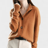 Fabienne | Cardigan à boutons camel