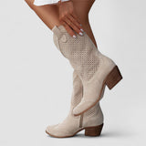 Corinne | Bottes Western Perforées Blanches