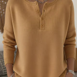 Anne | Pull en maille col Henley