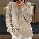 Aaliyah | Gilet à Boutons avec Détail en Tricot Diamant, Couches Quotidiennes