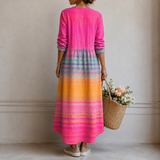 Corinne | Robe longue à rayures dégradées