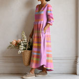 Florence | Robe longue à rayures pastel