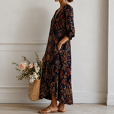 Nathalie | Robe longue à motif oriental