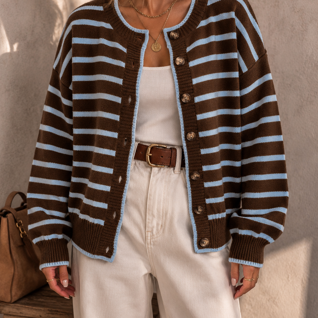 Mabel | Cardigan Tricot Rayé