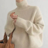 Hélène | Pull à col roulé en tricot torsadé