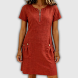Anneke | Robe en coton avec fermeture éclair