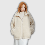 Hélène | Veste teddy oversize crème