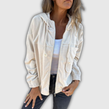 Anne | Veste à capuche en velours côtelé