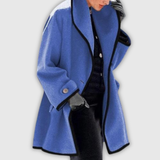 Michelle | Manteau en laine à bord contrastant Doudoune