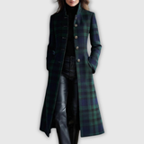 Geneviève | Manteau à carreaux mi-long