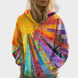Florence | Sweat à capuche imprimé soleil patchwork
