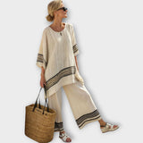 Anila - Ensemble Élégant Deux Pièces Avec Design Rayé