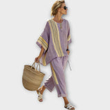 Anila - Ensemble Élégant Deux Pièces Avec Design Rayé