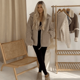 Hélène | Veste teddy oversize crème