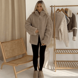 Hélène | Veste teddy oversize crème