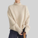 Hélène | Pull à col roulé en tricot torsadé