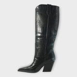 Bottes avec design crocodile et talons élégants
