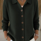 Brigitte | Cardigan boutonné col chemise Pull