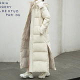 Monique | Long manteau matelassé à capuche