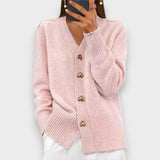 Isabelle | Cardigan à Boutons Cœur Dorés
