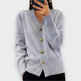 Isabelle | Cardigan à Boutons Cœur Dorés
