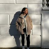 Colette | Veste teddy beige à fermeture éclair