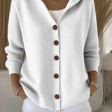 Martine | Cardigan à capuche et boutons