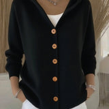 Martine | Cardigan à capuche et boutons