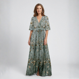 Melodi – Robe maxi fleurie à décolleté en V