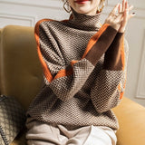 Corinne | Pull à col roulé en chevrons