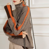 Corinne | Pull à col roulé en chevrons