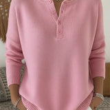 Anne | Pull en maille col Henley