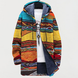 Josiane | Manteau à capuche motif tribal pour Femme