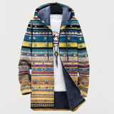 Régine | Manteau à capuche motif ethnique pour Femme