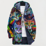 Sylviane | Sweat à capuche motif chat coloré