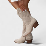 Friederike | Bottes en daim perforé
